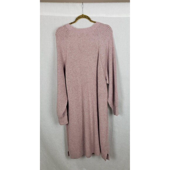 Old Navy Sweater Womens Plus 4X Mauve Henley Button Long Pullover Rib Knit - Picture 2 of 6